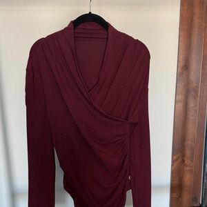 Commense Maroon Long Sleeve Top